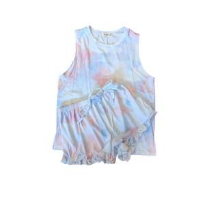 NEW SHE & SHO women's vered loungewear shorts set in pink & blue